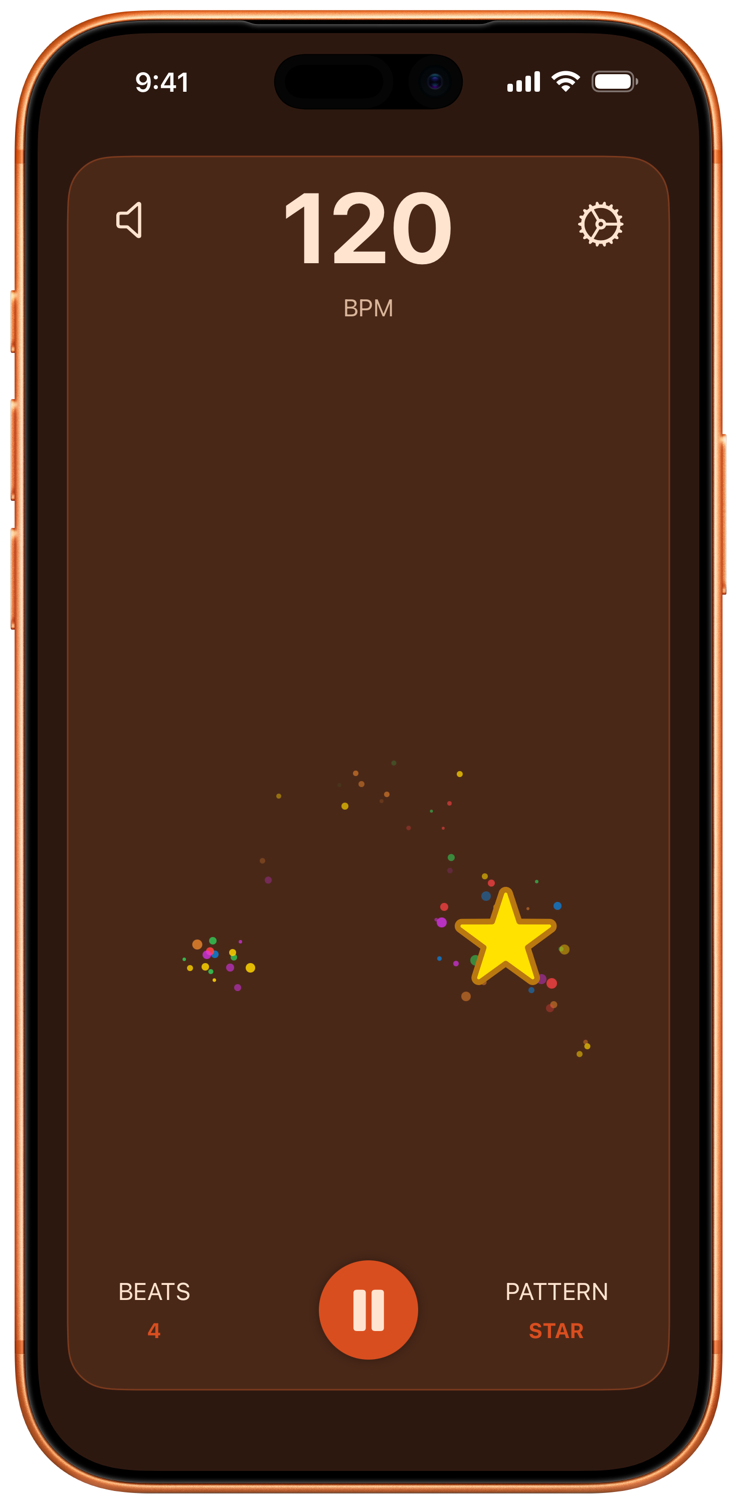 Star pattern view in tangerine